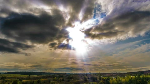 Beautiful time lapse over a keen summer landscape Stock Footage 95218349