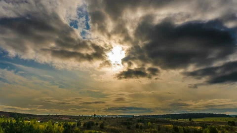 Beautiful time lapse over a keen summer landscape Stock Footage 95449378