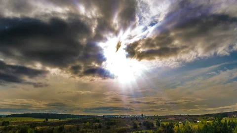 Beautiful time lapse over a keen summer landscape Stock Footage 95567728