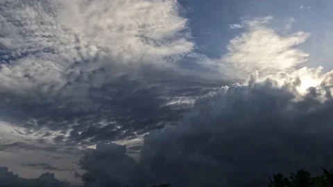 Beautiful time lapse of small clouds in the blue sky. Stock Footage 206799421