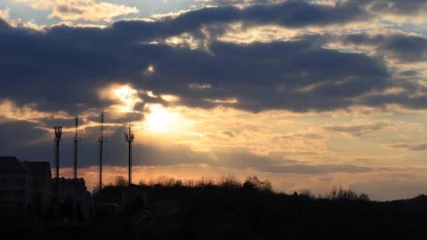 Beautiful time lapse sun set Video stock 129634569