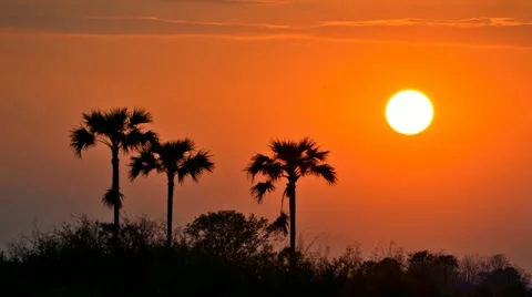 Beautiful time lapse sunset in countryside Stock Footage 21998606