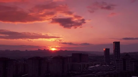 Beautiful Time Lapse sunset over city, Turkey Video stock 76527009