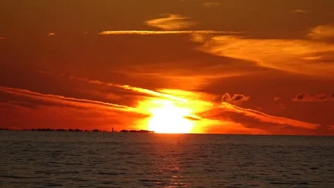 Beautiful time lapse sunset at Sunshine Skyway Stock Footage 79659260