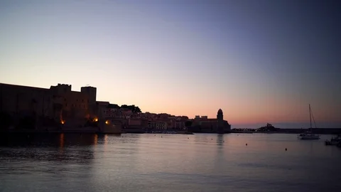 Beautiful time-lapse video with the small bay with old church of Our Lady of the Stock Footage 102169462