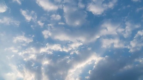 Beautiful time lapse of white clouds on blue sky Stock Footage 83705398