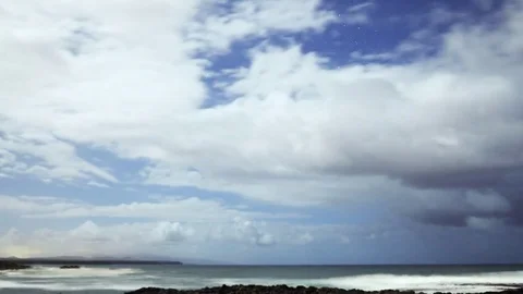 Beautiful Timelapse Of Clouds Rolling Over Sea Stock Footage 71202230