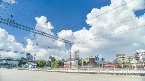 Beautiful timelapse of electric train Video stock 129670736