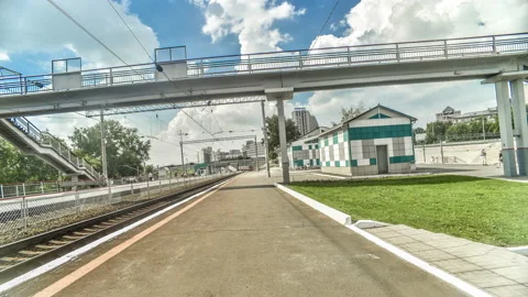 Beautiful timelapse of electric train Video stock 129671202