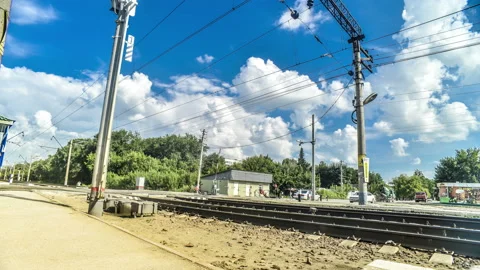 Beautiful timelapse of electric train Stock-Footage 129671513