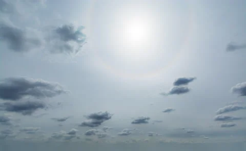 Beautiful timelapse of light fluffy clouds moving softly on pale gray sky. Stock Footage 134196669