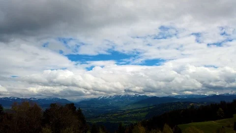 Beautiful timelapse Over Mountain Chain Landscape Swiss Alps Stock Footage 108621389