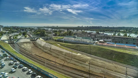 Beautiful timelapse of a railway junction 動画素材 129663229
