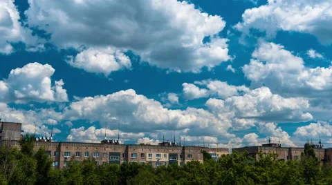 Beautiful timelapse of the rolling clouds in Dnipropetrovsk, Ukraine Stock Footage