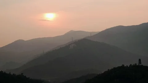 Beautiful timelapse sunset in the mountains Stock Footage 127213308