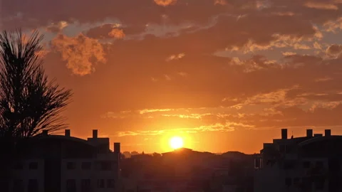 Beautiful timelapse sunset with moving clouds , Turkey Video stock 164605023