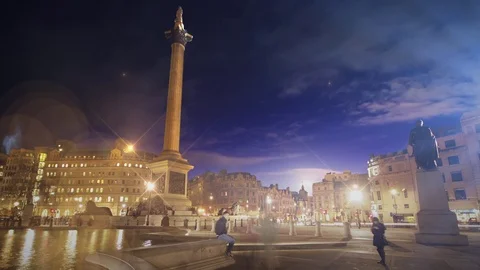 Beautiful Timelapse. Trafalgar Square. Sequence. 스톡 동영상 79044243