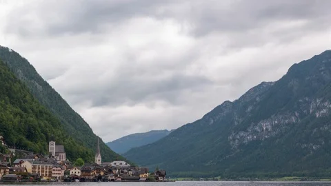 Beautiful timelapse video of clouds rapidly running across the sky over amazing Stock Footage 100585072
