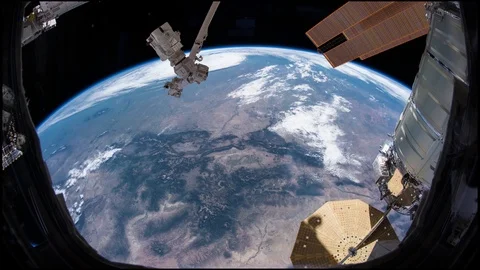 Beautiful timelapse view of earth from space Stock Footage 111768681