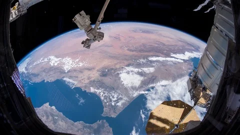 Beautiful timelapse view of earth from space Stock Footage 111768683