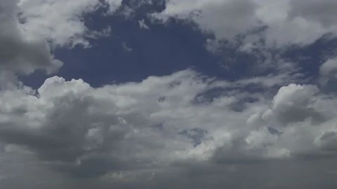 Beautiful timelapse white clouds floating in the summer blue sky background Stock Footage 170470020