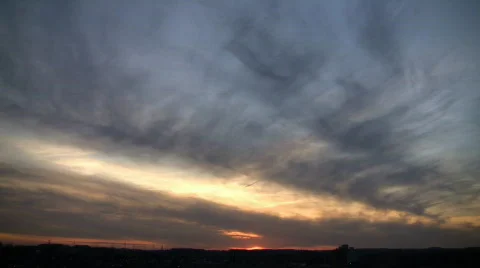 Beautiful timelapsed clouds slowly drift along at dusk (High Definition) Stock Footage 67979