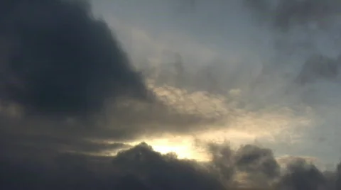 Beautiful timelapsed clouds slowly drift along at sunset (High Definition) Stock Footage 69059