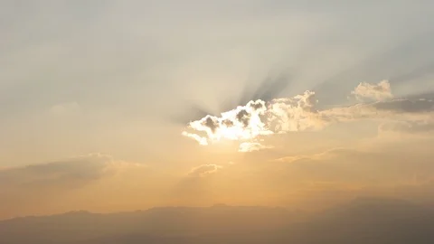 Beautiful timelapsed of sun rays through the clouds. Stock Footage 86971973