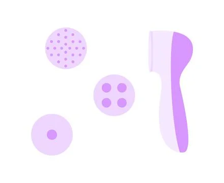 Beautiful tool for massage with a set of different attachments Stock Illustration