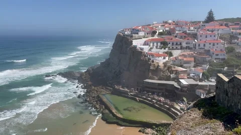 Beautiful top view from Azenhas do Mar - Sintra - Portugal Stock-Footage 219690498