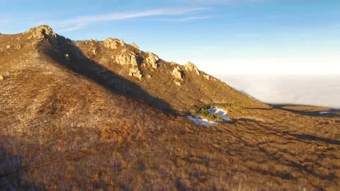 Beautiful top view of mountain peaks and rocks 스톡 동영상 148449111