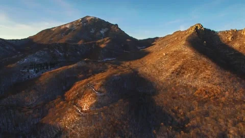 Beautiful top view of mountain peaks and rocks 스톡 동영상 148449137