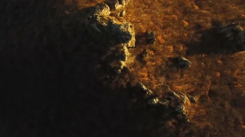 Beautiful top view of mountain peaks and rocks Stock Footage 148449203