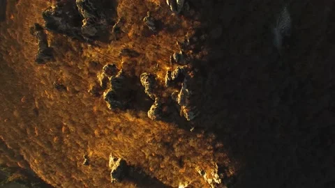 Beautiful top view of mountain peaks and rocks Stock Footage 148449375