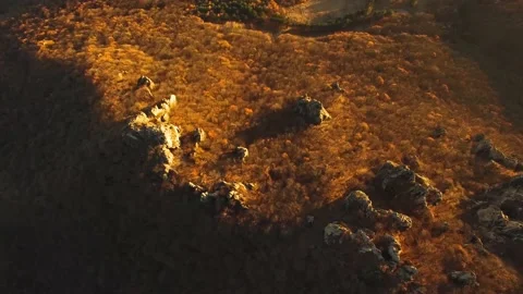 Beautiful top view of mountain peaks and rocks Stock Footage 148449382