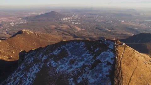 Beautiful top view of mountain peaks and rocks Stock Footage 148449491