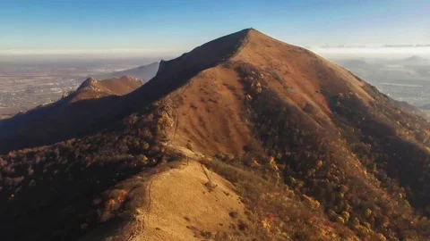Beautiful top view of mountain peaks and rocks Stock Footage 148449564