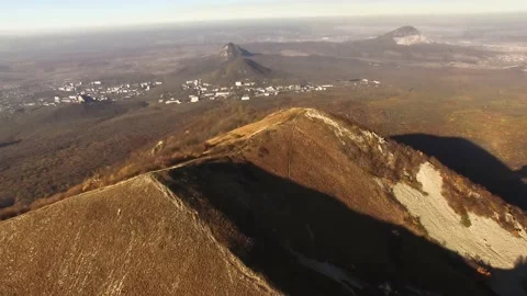 Beautiful top view of mountain peaks and rocks Stock Footage 148449569