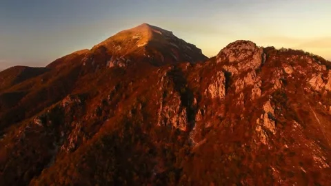 Beautiful top view of mountain peaks and rocks Stock Footage 148449664