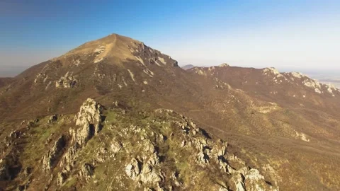 Beautiful top view of mountain peaks and rocks Stock Footage 148449730