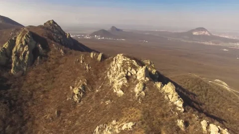 Beautiful top view of mountain peaks and rocks Stock Footage 148449871