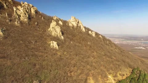 Beautiful top view of mountain peaks and rocks Stock Footage 148449905
