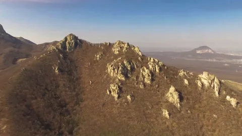 Beautiful top view of mountain peaks and rocks Stock Footage 148449932