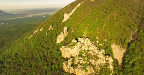 Beautiful top view of mountain peaks and rocks Stock Footage 148450023
