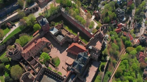 Beautiful top view of the old part of the city. Spring. Stock-Footage 157601229