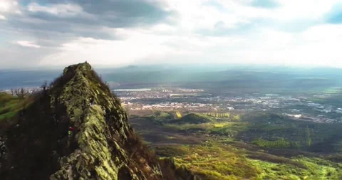 Beautiful top view of the rocks. Landscape and nature of the North Caucasus Stock Footage 148450014