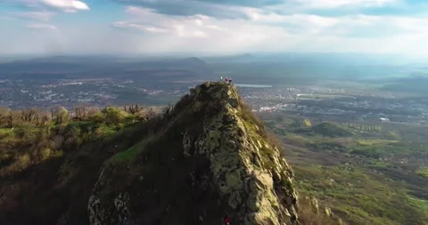 Beautiful top view of the rocks. Landscape and nature of the North Caucasus Stock Footage 148450035