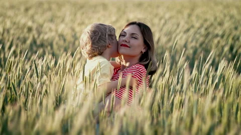 Beautiful touching scene of toddler son ... | Stock Video | Pond5