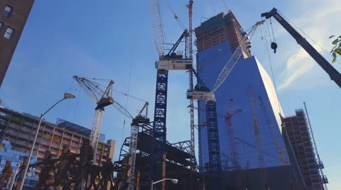 Beautiful Tower Building Construction 4K Stock Footage 54802154