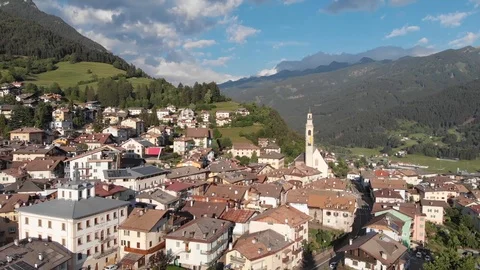 A beautiful town in the Alps Stock Footage 112332556